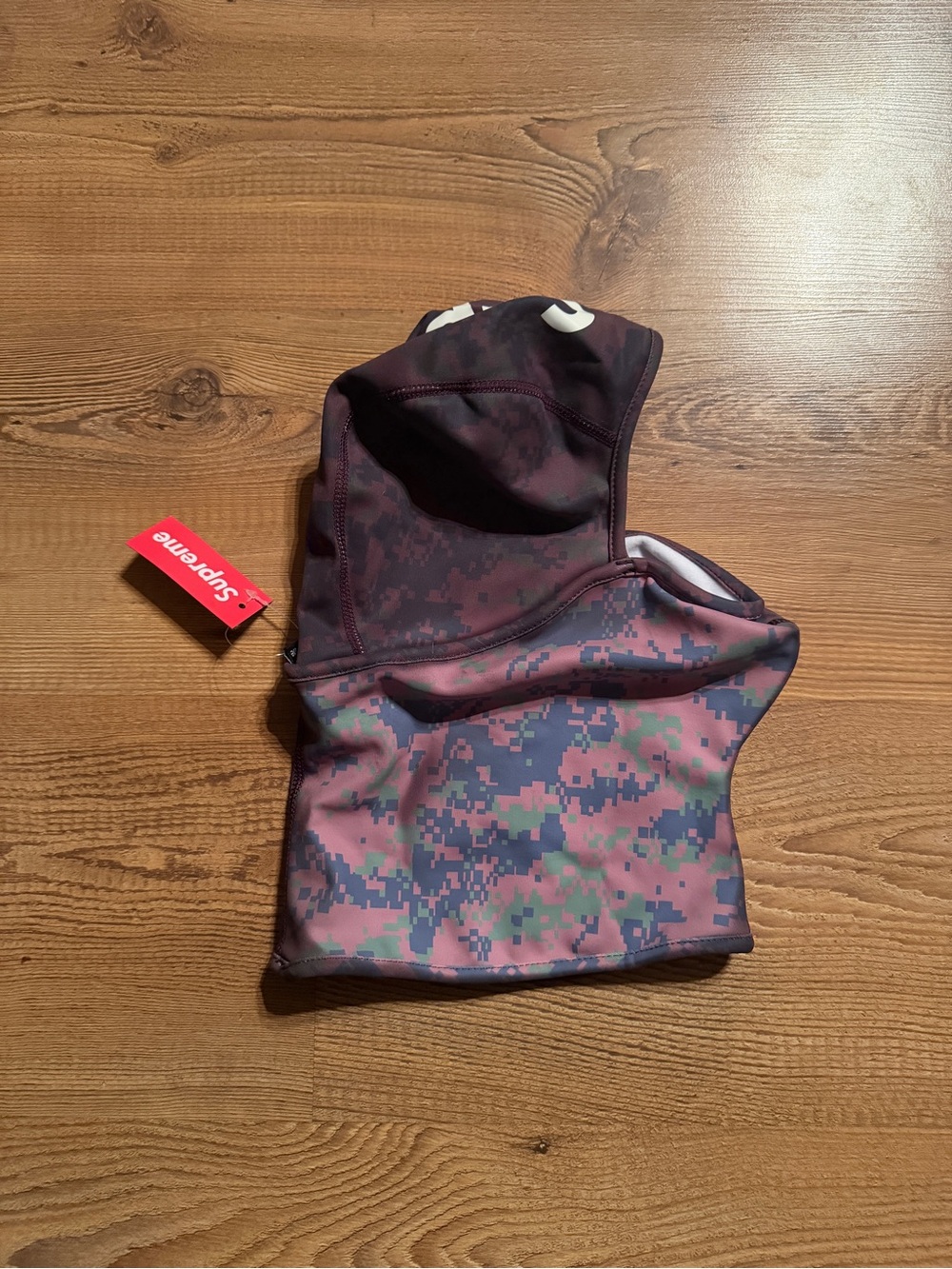 Supreme Pink Digital Camo Face Hood with Tag